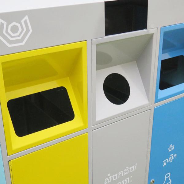 Stainless Steel Recycling 1350mm 35L 3 Compartment Trash Can