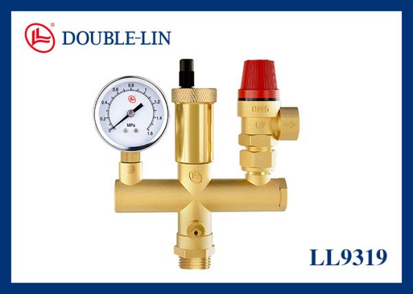 1/2 Water Tank Safety Component ISO228 Thread 16bar Brass Valve