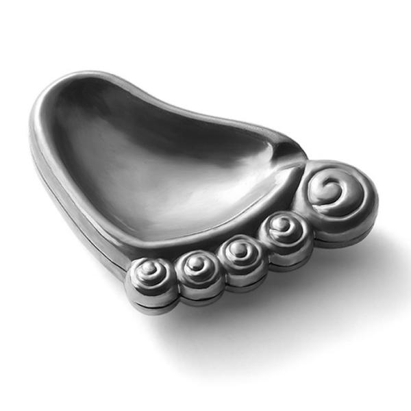 Fashion Creative Practical Silver Grey Plating Process Die Casting Zinc Alloy Vintage Pocket Ashtray 6.5*9cm