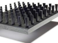Pincelas de torsión de panel a prueba de polvo para desborrar CNC con base de HDPE