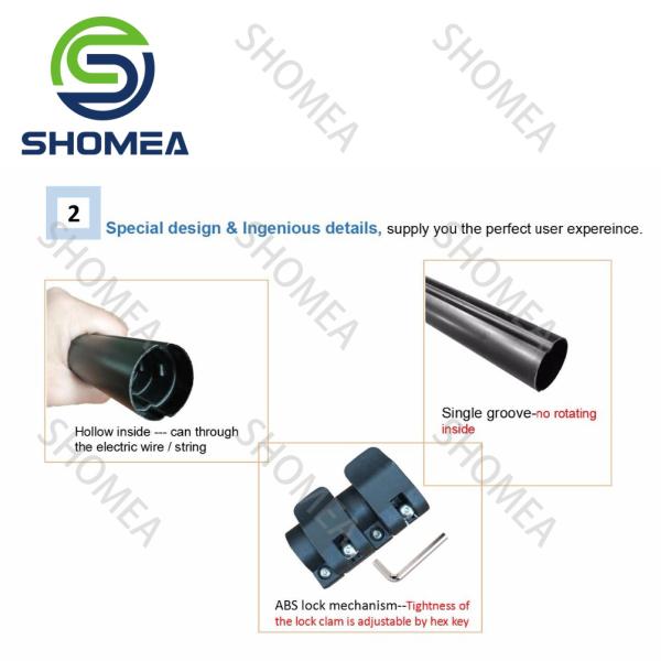 Custom Heavy Duty Regulating Extension Pole Long Hand Tools Flip Clamp Locking Aluminum Telescopic Pole