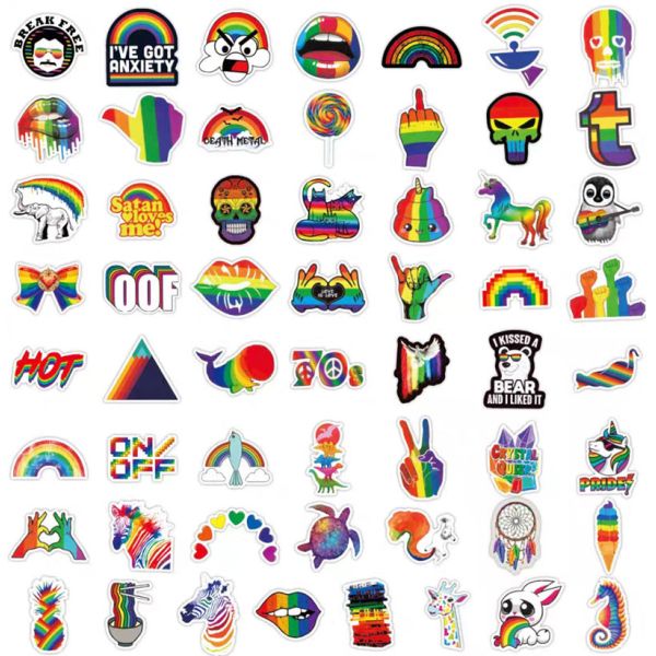 Personalized BOPP Rainbow Kiss Cut Stickers Printing for Wall Decal