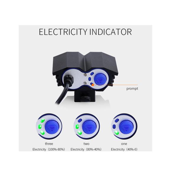 4 Modes LED Headlight For Bike , T6 LED 2000LM X2 M2 Rechargeable MTB Lights