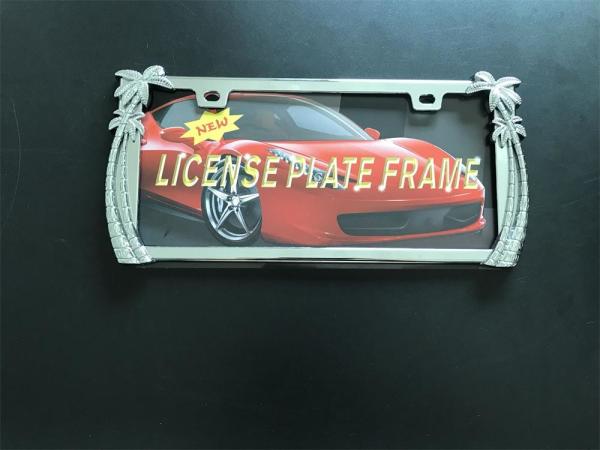 Beach Palm Trees Car License Plate Frame Water Resistant And Durable