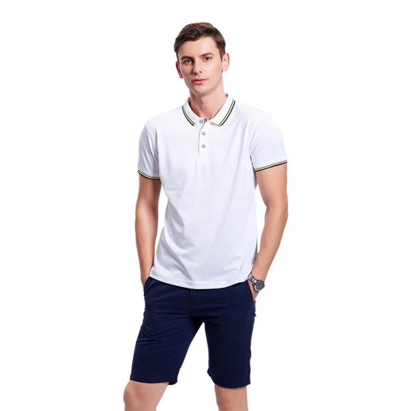 Flyita Curto-Sleeved a camisa magro do polo T da cor sólida do homem ocasional