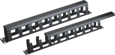Metal D Ring 1U Network Cable Management With Metal Cover , Long Life YH4038