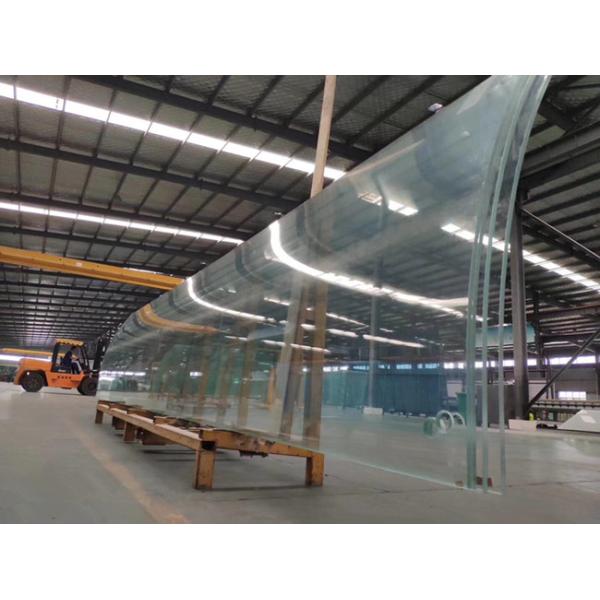Tamaño personalizado Gran placa de vidrio curvado curvado 3mm-19mm Vidrio curvado endurecido 36͡00mm×18000mm Para ventana / puerta / pared cortina