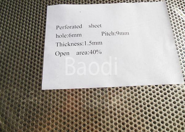 6mm Round Hole Steel Perforated Sheet , 316L Perforated Mild Steel Sheet 