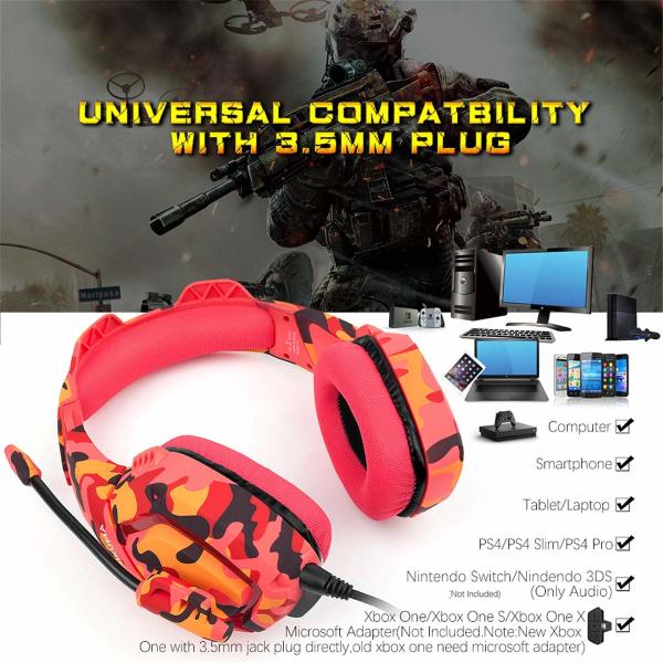 noise cancelling 50mm 2.2kohm 117dB Camouflage Gaming Headset