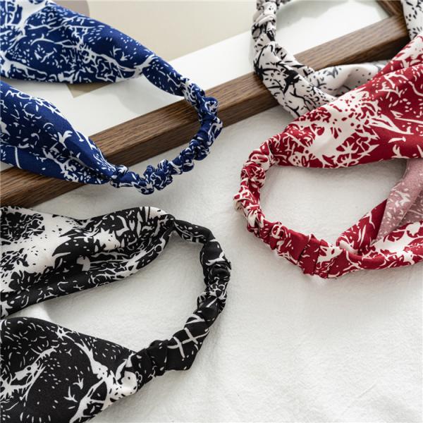 Floral elastic hair band for girl kerchief Headwear cross border bow hair accessories scarf hair corset