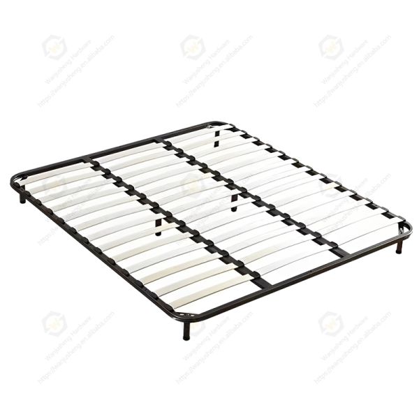 Foldable Double Bed with Hardware Kit Furniture Spare Parts Metal Tatami Bed Frame for Rental House
