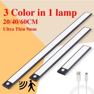 3 Colors Wardrobe Induction Night Light 6000K CE Under Cabinet Lighting
