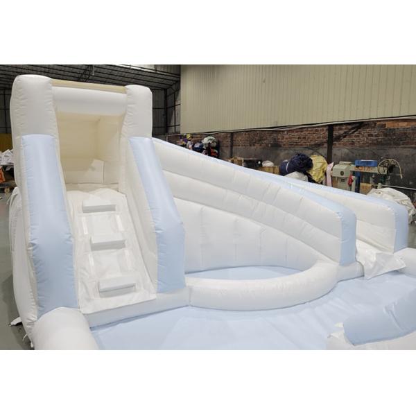 White PVC Unisex Outdoor Obstacle Course Inflatable Soft Play Equipment Kids' Playground Slide Water Inflatable with Pool