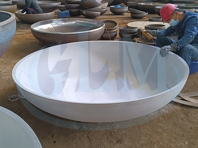 Толщина 60mm диаметра 3800mm крышки конца углерода стальная Semi полусферическая