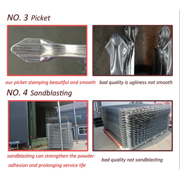 Powder Painted Black Welded Security Steel Fence Iron Fence Panel