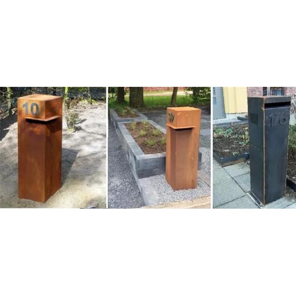 Коробка письма столба Corten жилой коробки падения металла Curbside деревенской стальная