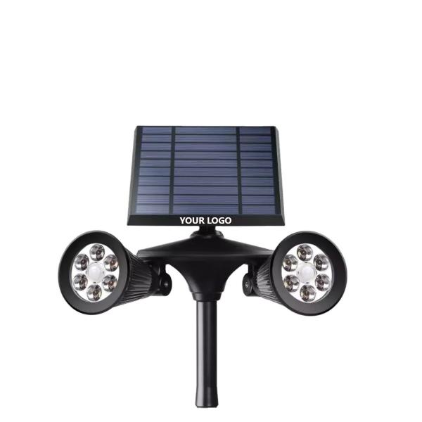 201 Stainless steel plastic Double Heads Solar Lamps Outdoor Motion Sensor Lightings