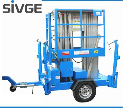 10m Hydraulic Trailer Mounted Lift Aluminium Alloy Dual Mast Mobile Aerial Platform