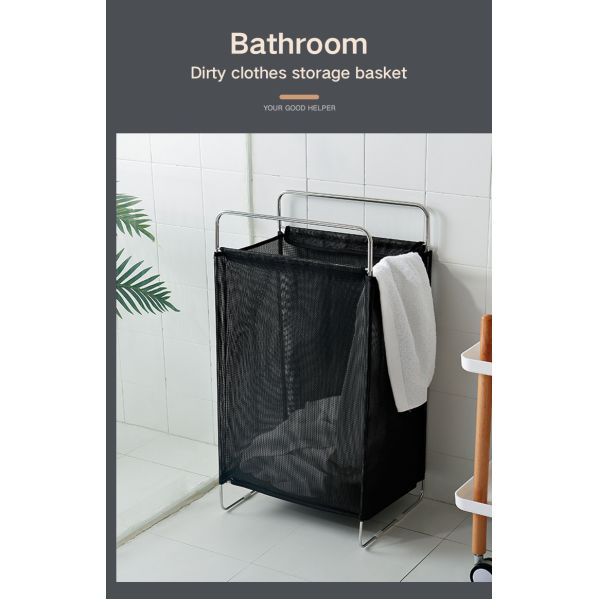 2022 Wholesale Large Nylon S304 Bathroom Kids Baby Foldable Collapsible Portable Fabric Dirty Laundry Basket with Handle