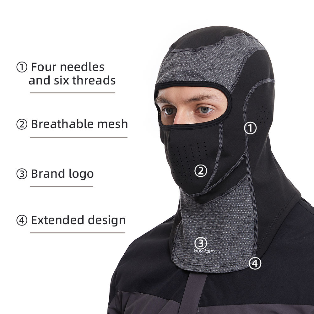 Winter Customized Color Ski Mask Balaclava Breathproof Stretchable Polyester Windproof Men Skiing Custom Logo