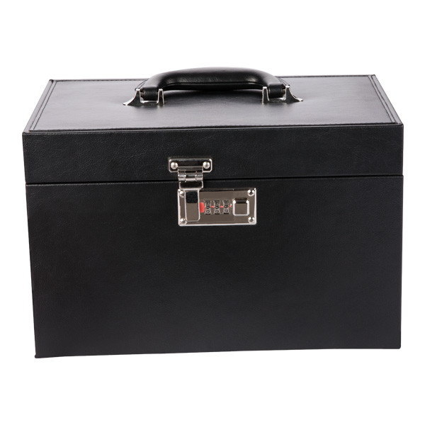 Custom Faux Leather Luxury Jewelry Box Portable Packaging Case With Handle