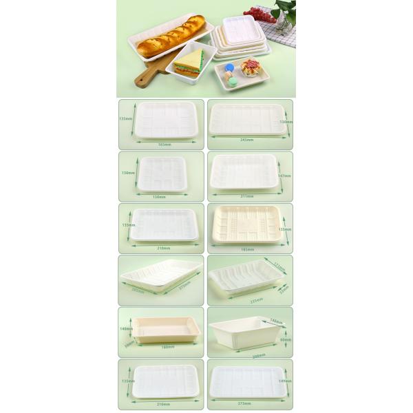 Biodegradable Sealable Meat Cornstarch Tableware Frozen Food Tray Container 150mm