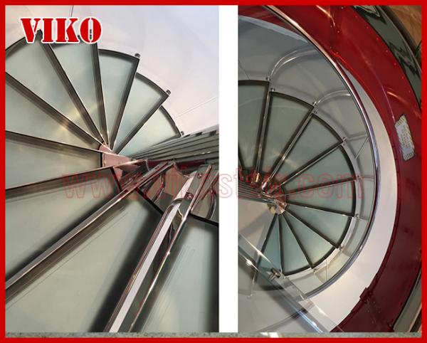 Spiral StaircaseVH38S Glass Railing Tread Glass Aluminum Stair Curved Glass Handrail 304 Stainless Steel 12mm Glass