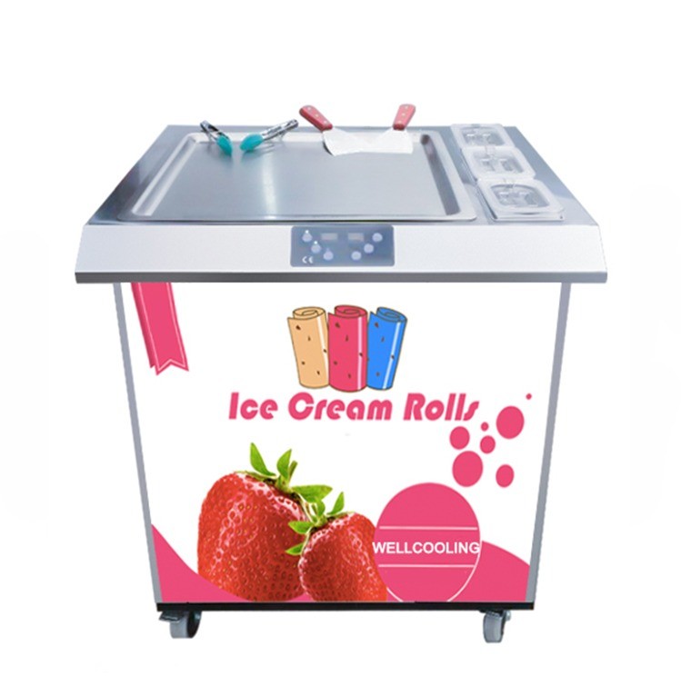 High Quality Rolled Fried Ice Cream Machine Fry Ice Cream Making Machine Square Pan Fired Ice Cream Machine
