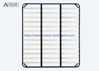 Strong Bearing Poplar Slat Bed Frame , Modern Black Super King Slatted Bed Base