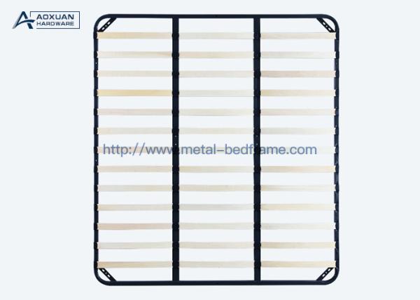Strong Bearing Poplar Slat Bed Frame , Modern Black Super King Slatted Bed Base