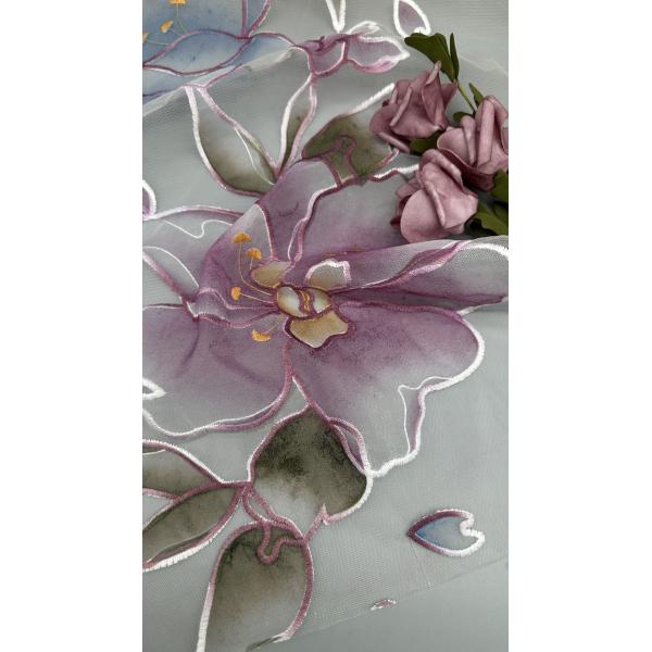 Printed Lece Mesh Fabric Lightweight Sheer Perfect Embroidered for Bridal Gowns Embroidered Lace Fabric