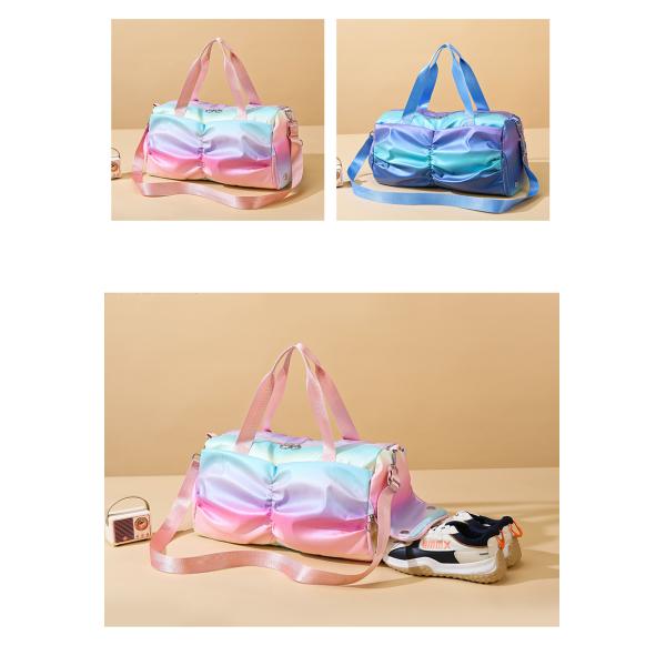 Gym Bag Sports Duffle Bag With Wet Pocket Weekender Overnight Bag With Waterproof Shoe Pouch And Air Hole For Girls Kids Women Travel Foldable Bag