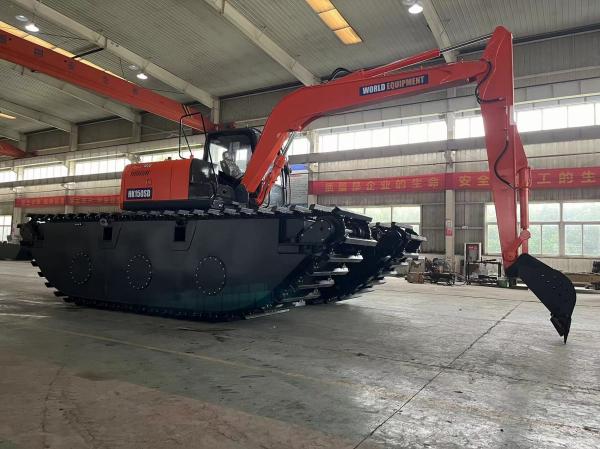 WORLD Amphibious Excavator HK150SD With 0.25 To 0.5 M³ River Cleaning Machine Long Reach Boom