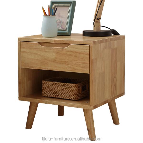 Solid Wood Nightstand Fashionable Storage Cabinet for Bedroom and Living Room Decor