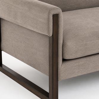 Mid-Century Modern 2-Seater Sofa with Exposed Walnut Wood Frame SF-007