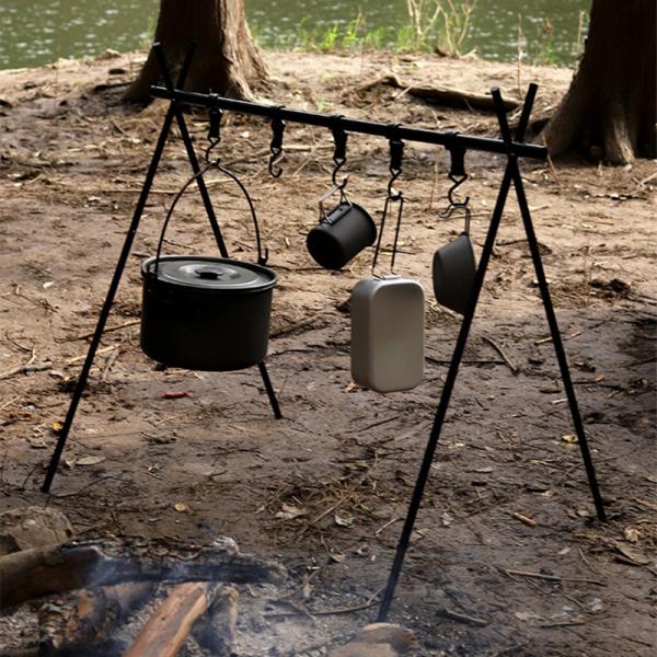 Aluminium Folding Tripod Camping Hanging Rack 800g 93*90*80cm