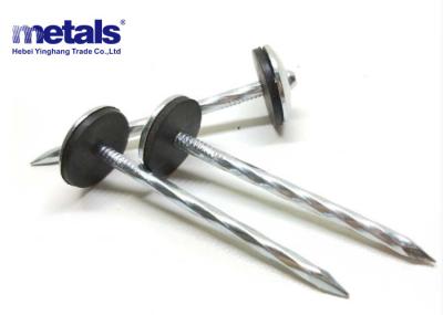 BWG9 Hot Dipped Galvanized Roofing Nails Twisted Shank With Ruber Washer 1/2