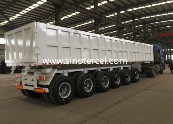 Length 7500mm 3 Axle Tipper Semi Trailer Truck Tipping Trailers Yellow