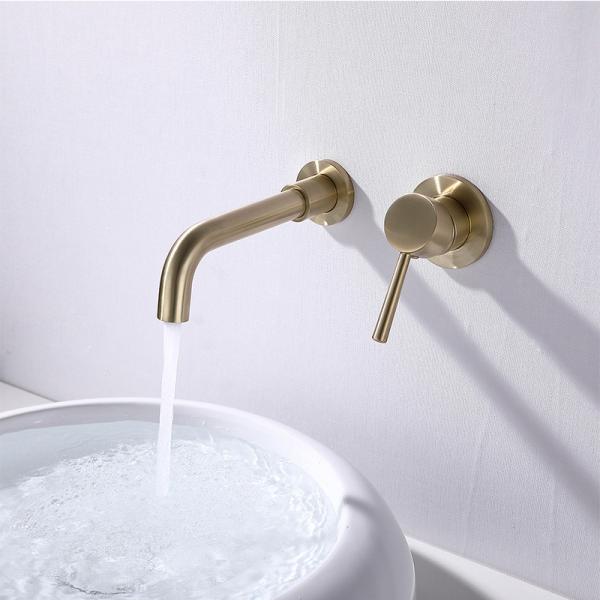 Basin Faucet Waterfall Single Hole Cold Hot Water Tap Black Brass Wall Mixer Tap