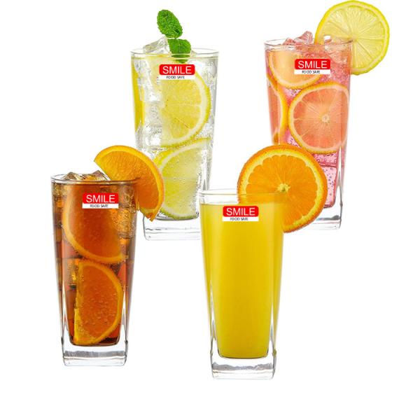 Square PS Plastic Drinking Glass For Water And Juice 230ml