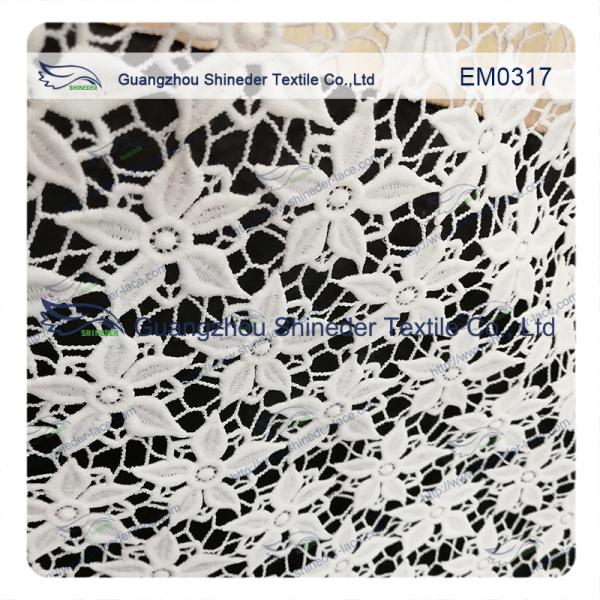 Five-Petal Flower Embroidered Lace Fabric for garment/ladies dress/wedding dress