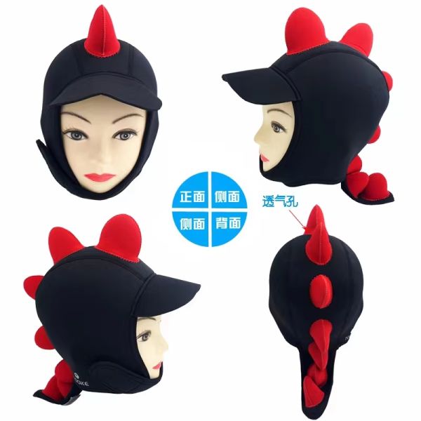 Custom Logo 3mm Neoprene Thermal Scuba Diving Hood With Velcro