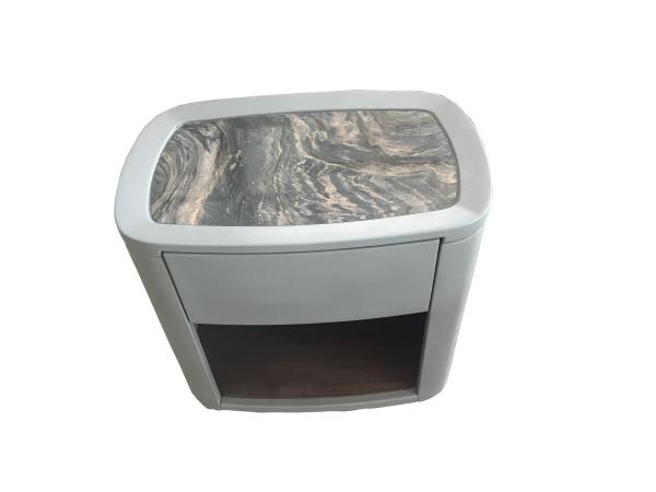 Marble top vinyl upholstery Custom made 1-drawer night stand of 5-star hotel bedroom furniture,bed side table