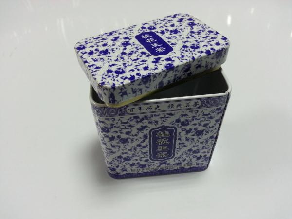 Tinplate Tin Tea Canisters With Blue and white porcelain Tin plate