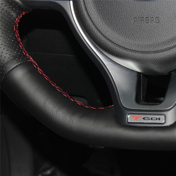 Custom Artificial Leather Steering Wheel Cover Fan Club Design Style Purple Thread Color