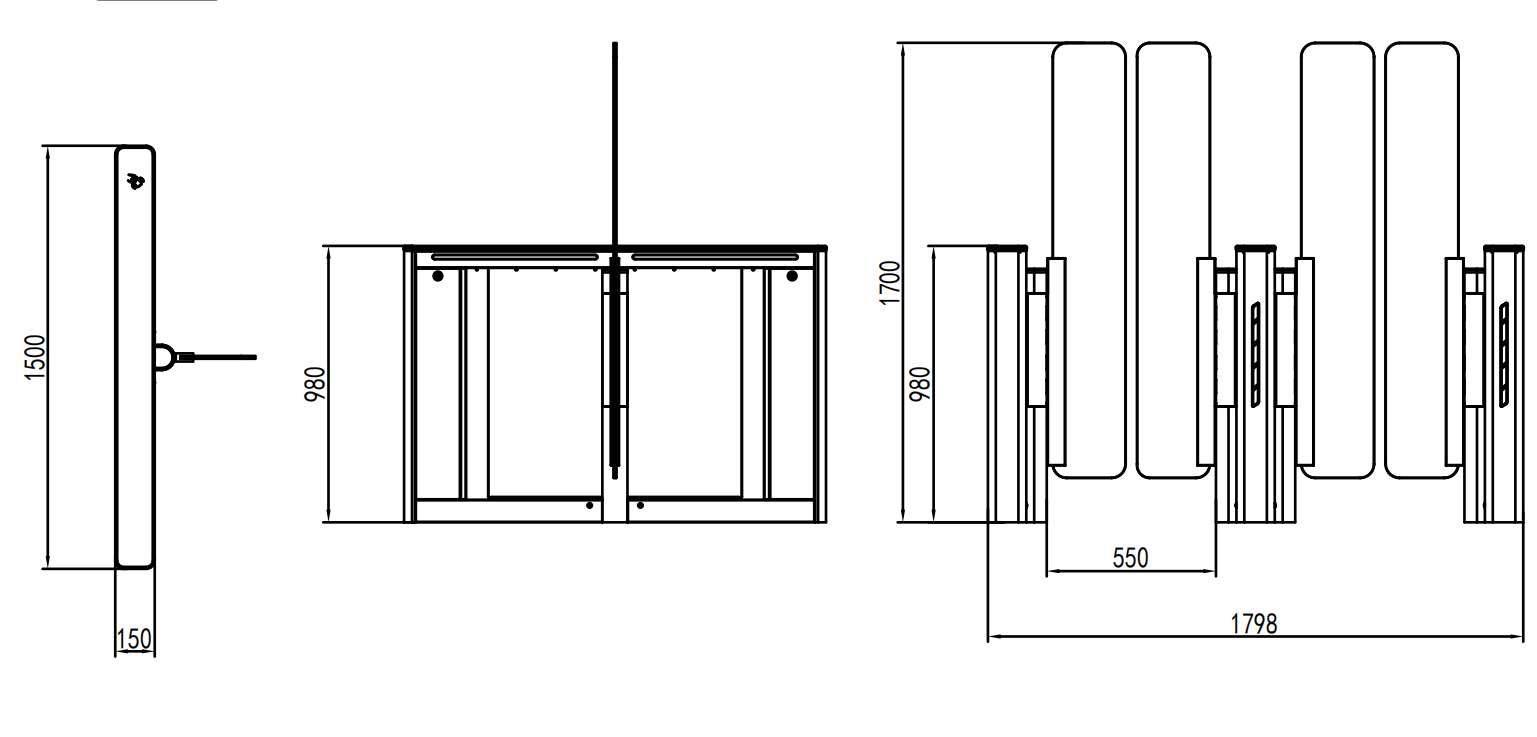 Turboo High Barrier Gate Automatic Pedestrian Access Control LB3211B