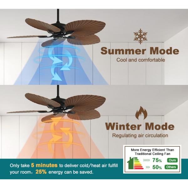 110-240V/50Hz-60Hz Ventilador de teto externo com controle remoto 6 velocidades