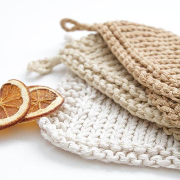 Y-F Neutral Large Washcloth Crochet Dishcloth Cotton Wash Cloths Kitchen Rags Dish Rag Durable Dishcloth