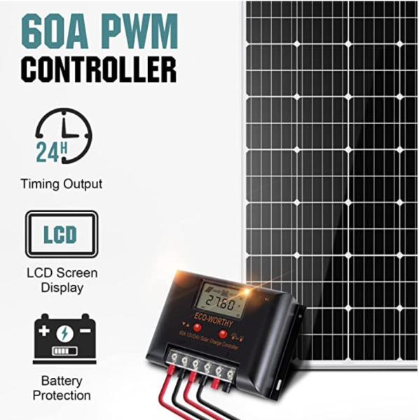OEM ODM LiFePO4 bateria de lítio 1200W 24V Sistema de Energia Solar Com 2 pacotes de bateria de lítio 100Ah