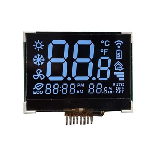 Factory Customized  Digit Lcd VA Type Cog LCD Display Module With White Backlight For Smart Home Temperature Controller